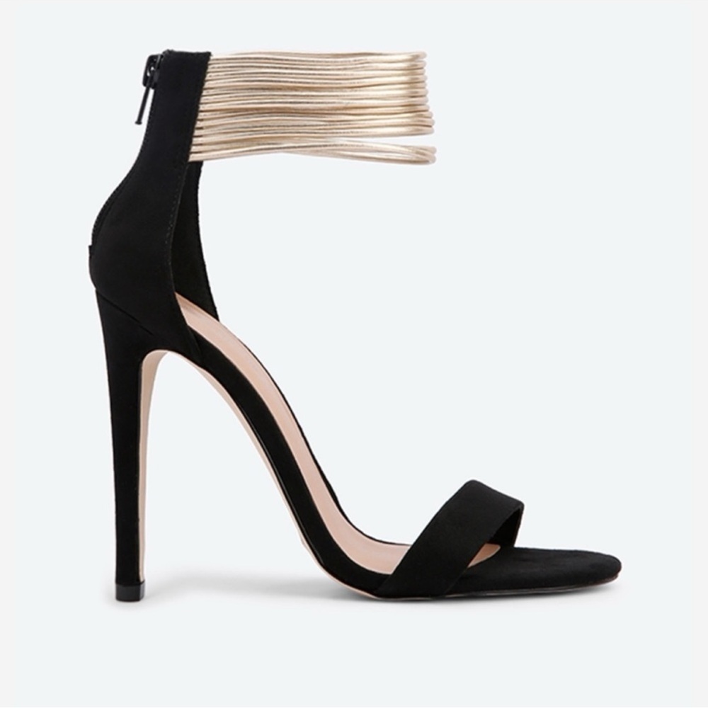 Call It Spring Black and Gold Heels Size 9
